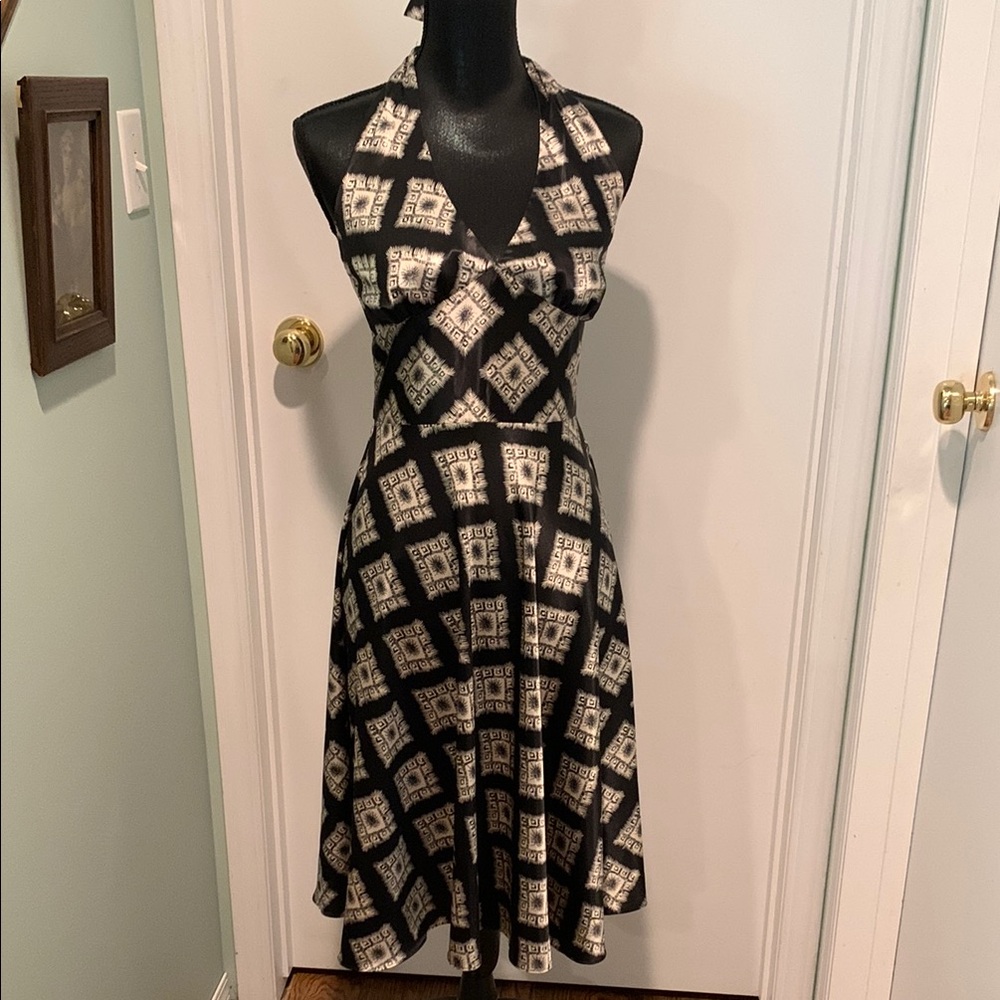 Alyn Paige Black and Cream Backless Dress